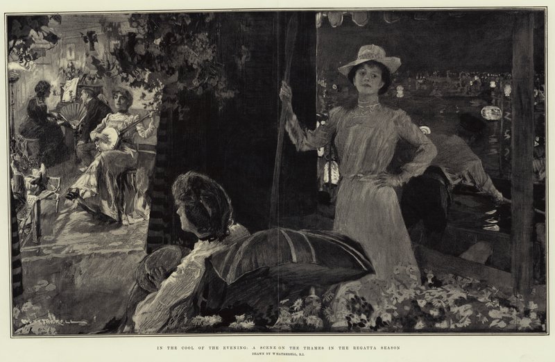 In the Cool of the Evening, en scene på Themsen i regattasesongen av William Hatherell