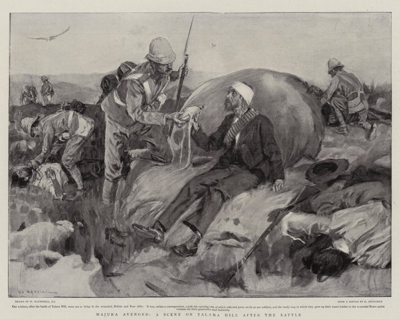 Majuba hevnet, en scene på Talana Hill etter slaget av William Hatherell