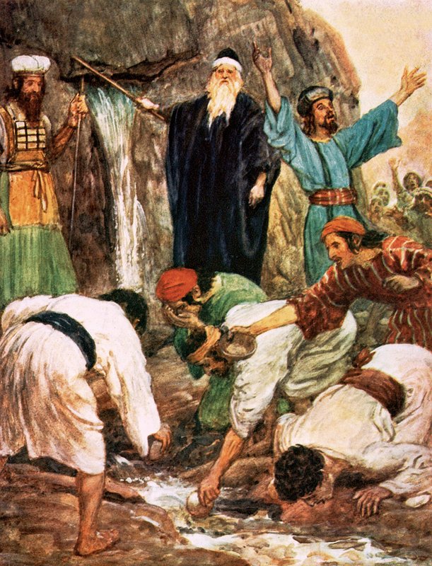 Moses slår på steinen av William Hatherell