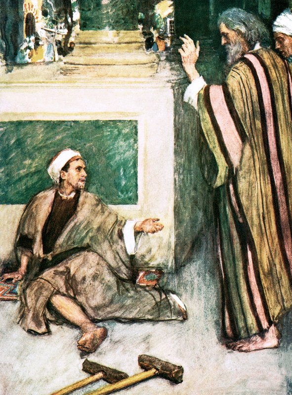Peter og Johannes helbreder den lamme mannen av William Hatherell