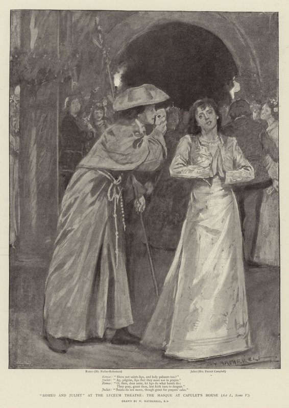 Romeo og Julie på Lyceum Theatre, masken ved Capulets hus, Act I, Scene V av William Hatherell