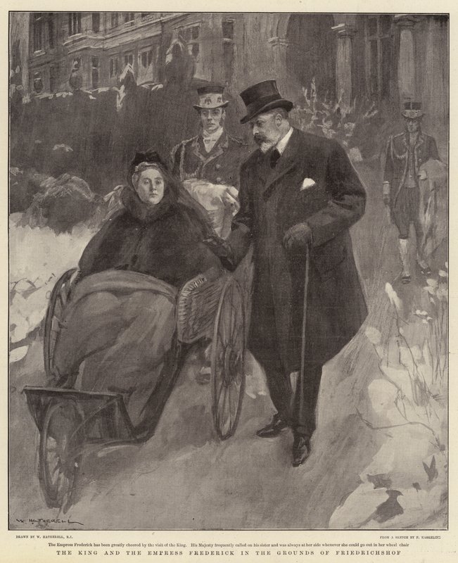 Kongen og keiserinnen Frederick på eiendommen til Friedrichshof av William Hatherell