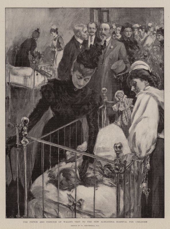 Prinsen og prinsessen av Wales besøk på New Alexandra Hospital for Children av William Hatherell