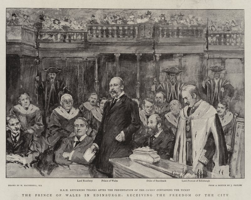 Prinsen av Wales i Edinburgh, mottar Freedom of the City av William Hatherell