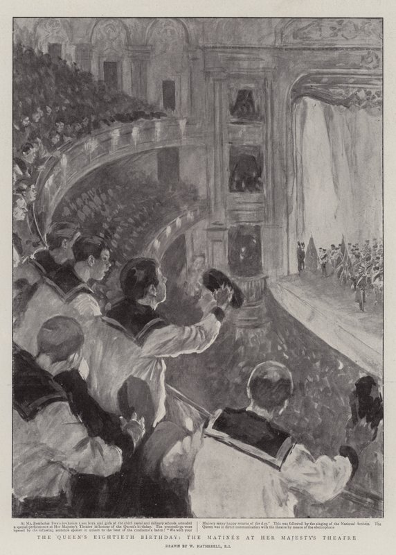 Dronningens åttiårsdag, matinéen på Hennes Majestets teater av William Hatherell
