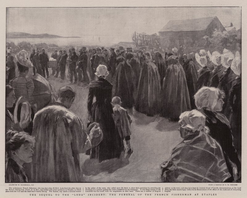 Oppfølgeren til Leda-hendelsen, begravelsen til den franske fiskeren på Etaples av William Hatherell