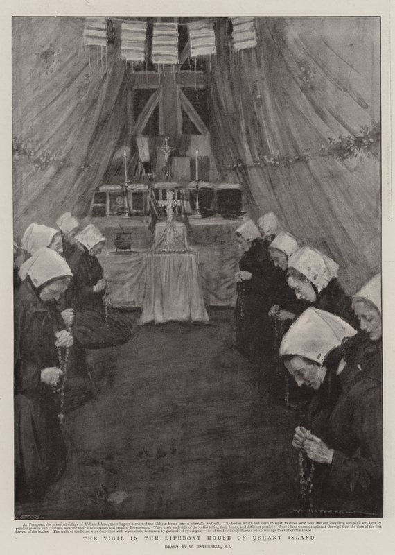 The Vigil i Lifeboat House på Ushant Island av William Hatherell