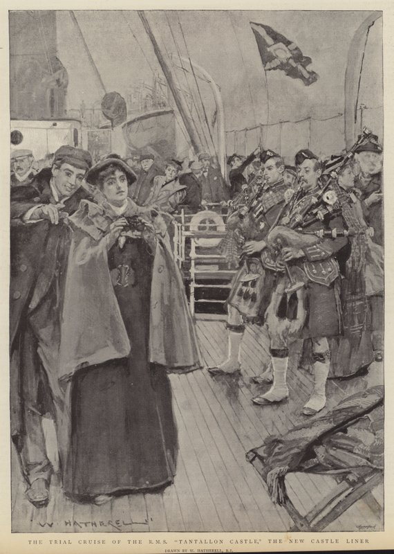 Prøvecruise av RMS Tantallon Castle, det nye cruiseskipet av William Hatherell