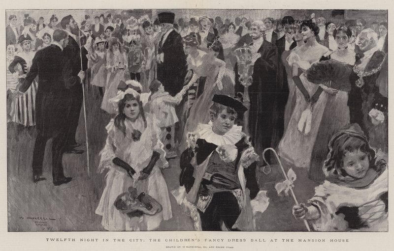 Twelfth Night in the City, Barnas Fancy Dress Ball på Mansion House av William Hatherell