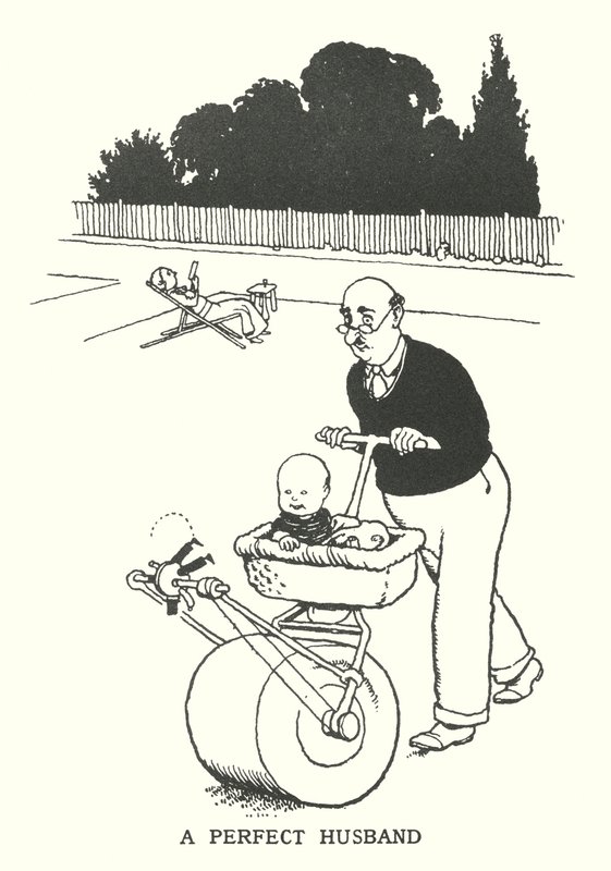En perfekt ektemann (litho) av William Heath Robinson