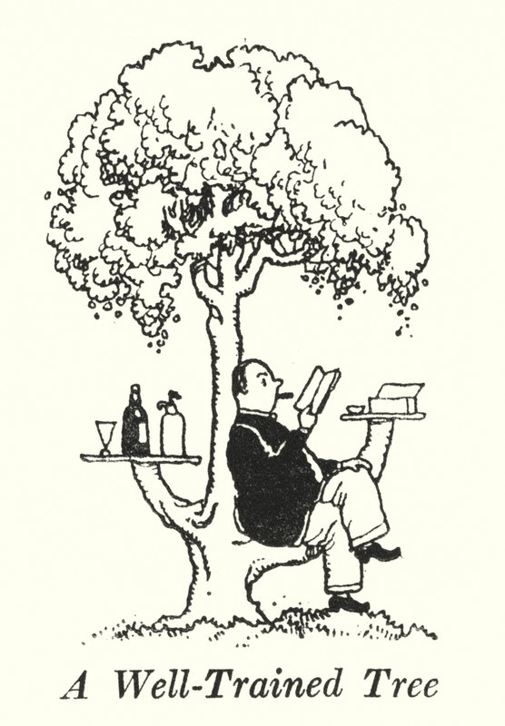 Et godt trent tre (litho) av William Heath Robinson