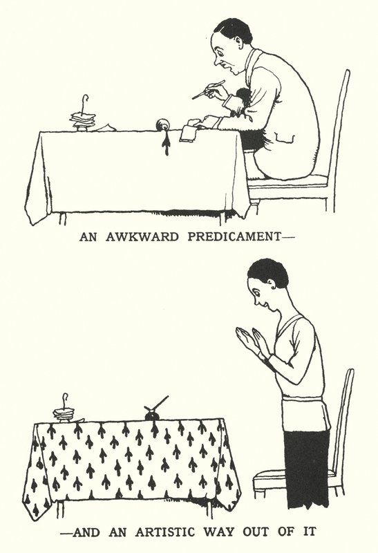 En vanskelig knipe og en kunstnerisk vei ut av det (litho) av William Heath Robinson