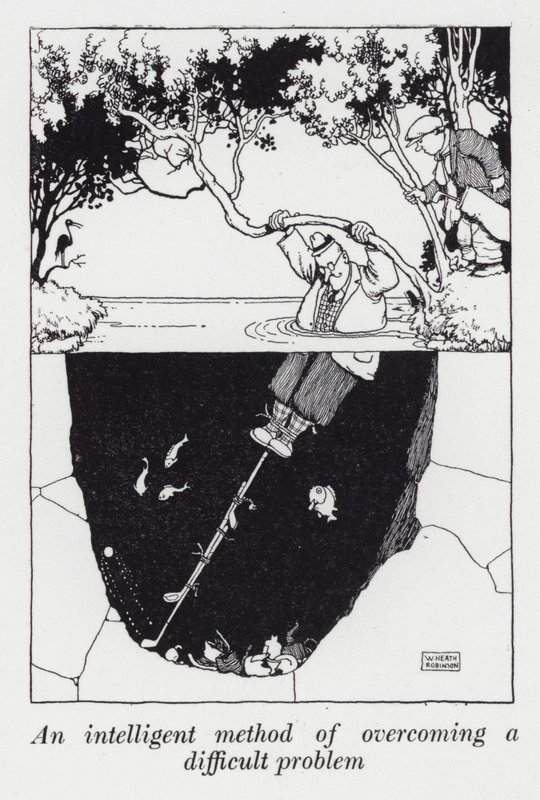 En intelligent metode for å overvinne et vanskelig problem (litho) av William Heath Robinson