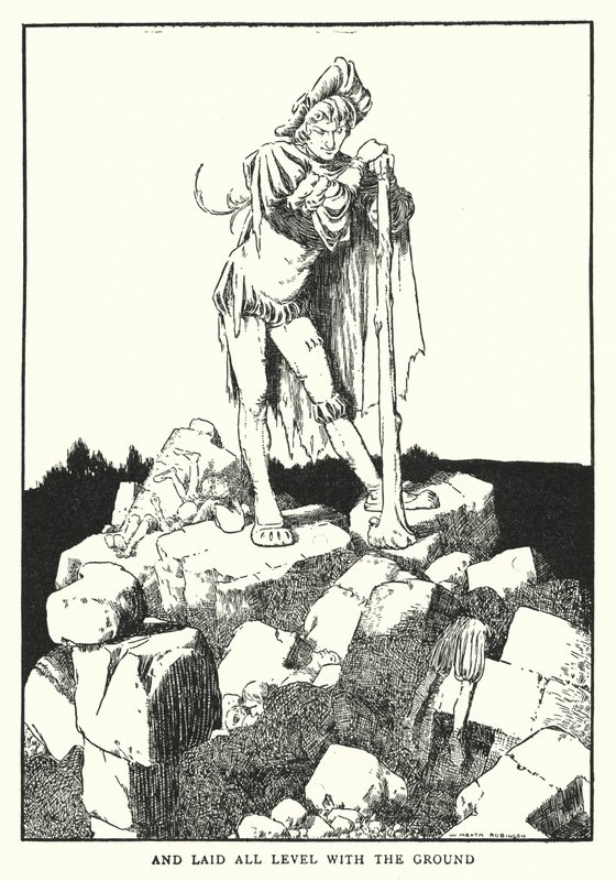 Og lagt helt på nivå med bakken (litho) av William Heath Robinson