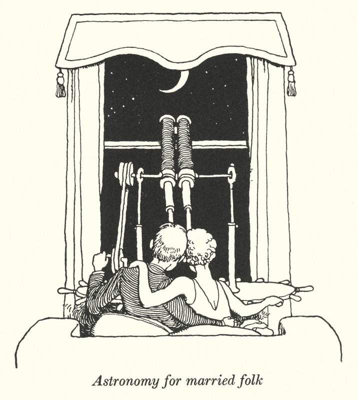 Astronomi for gifte folk (litho) av William Heath Robinson