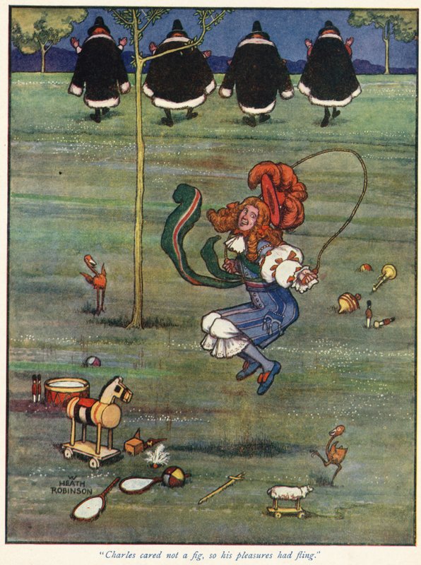 Charles brydde seg ikke en fiken, så gledene hans hadde slynget seg av William Heath Robinson