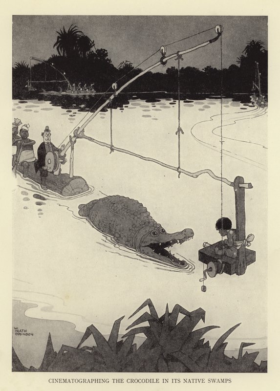 Kinematografi av krokodillen i dens hjemlige sumper av William Heath Robinson