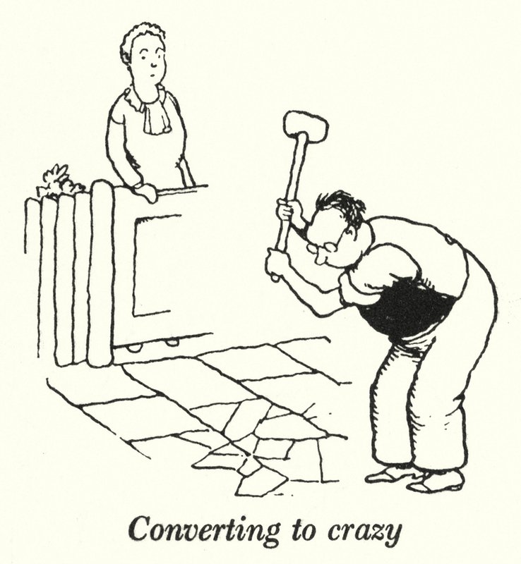 Konverterer til gal (litho) av William Heath Robinson