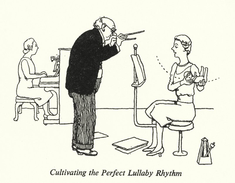 Å dyrke den perfekte vuggeviserytmen (litho) av William Heath Robinson