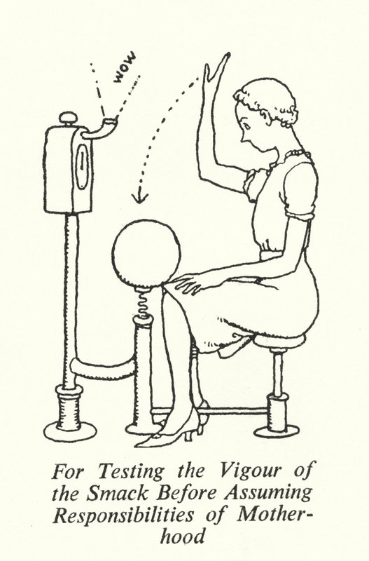 For å teste kraften til smellen før du tar ansvar for morskapet (litho) av William Heath Robinson