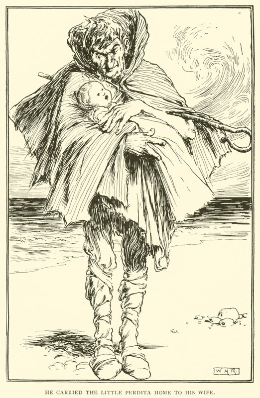 Han bar den lille Perdita hjem til sin kone av William Heath Robinson