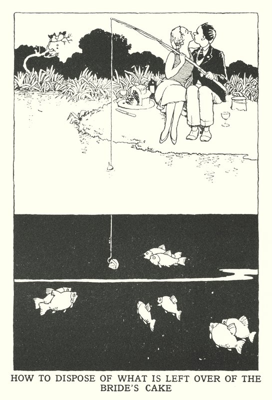 Hvordan kaste det som er til overs av brudens kake (litho) av William Heath Robinson