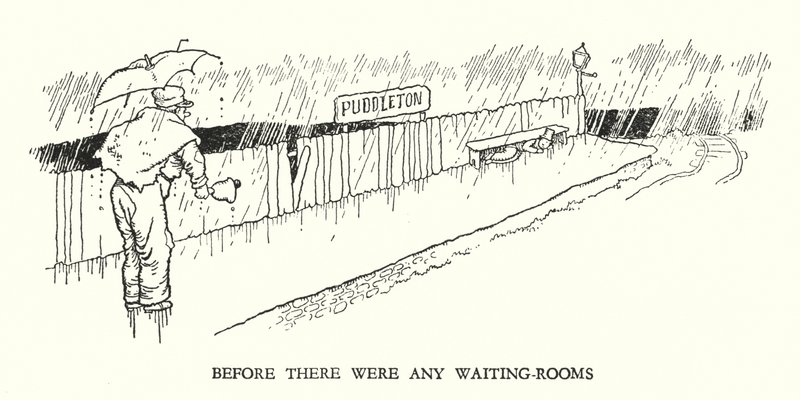Illustrasjon for Railway Ribaldry av W Heath Robinson (litho) av William Heath Robinson
