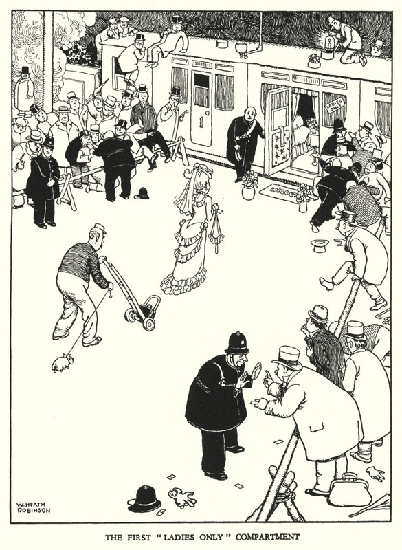Illustrasjon for Railway Ribaldry av W Heath Robinson (litho) av William Heath Robinson