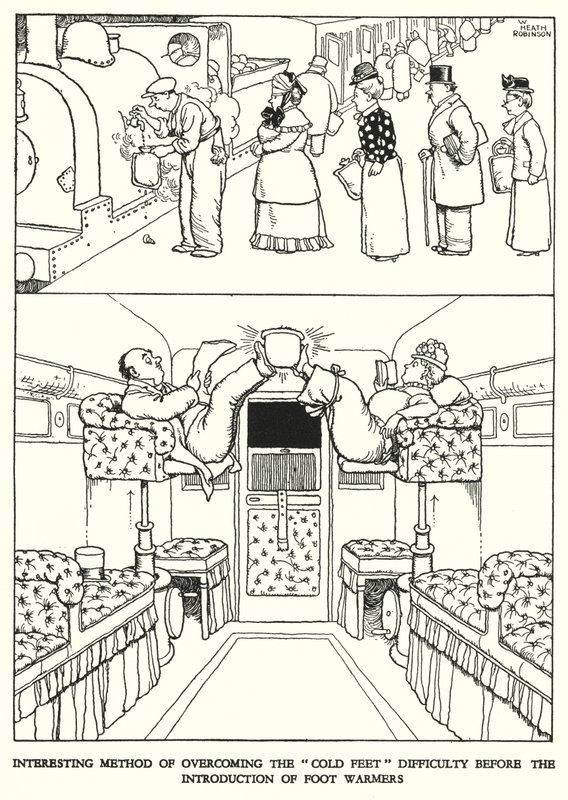 Illustrasjon for Railway Ribaldry av W Heath Robinson (litho) av William Heath Robinson