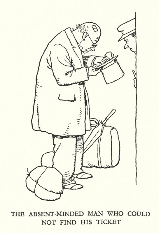 Illustrasjon for Railway Ribaldry av W Heath Robinson (litho) av William Heath Robinson