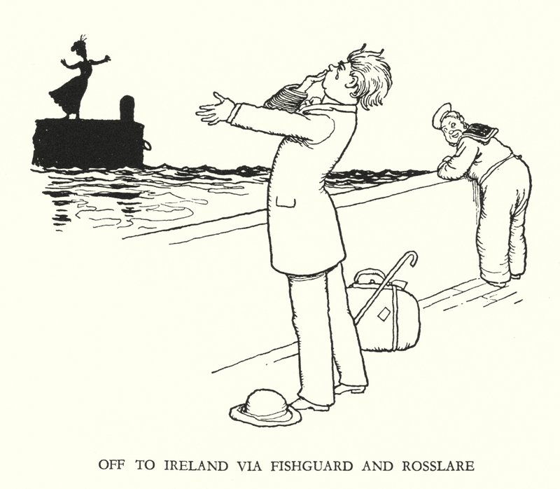 Illustrasjon for Railway Ribaldry av W Heath Robinson (litho) av William Heath Robinson