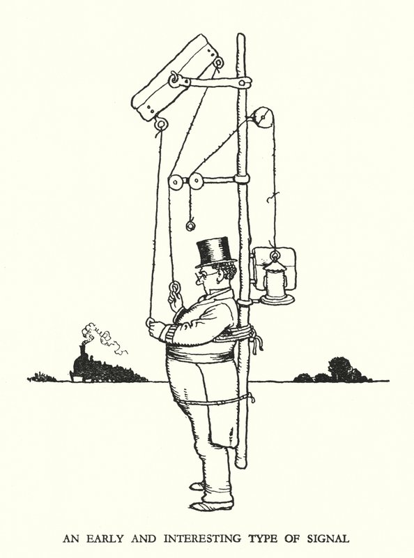 Illustrasjon for Railway Ribaldry av W Heath Robinson (litho) av William Heath Robinson