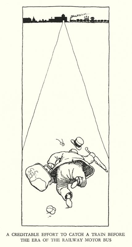 Illustrasjon for Railway Ribaldry av W Heath Robinson (litho) av William Heath Robinson