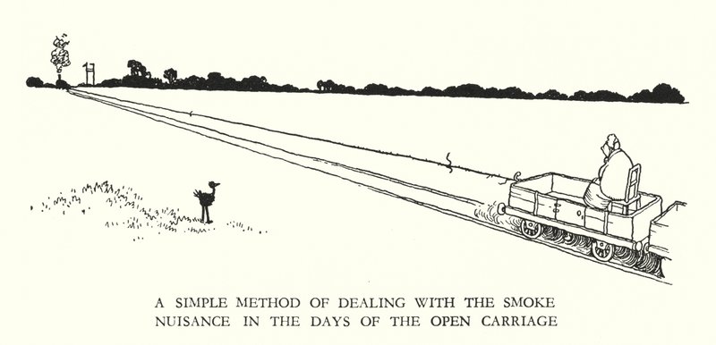 Illustrasjon for Railway Ribaldry av W Heath Robinson (litho) av William Heath Robinson