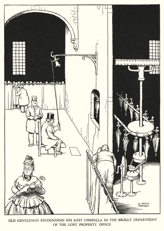 Illustrasjon for Railway Ribaldry av W Heath Robinson (litho) av William Heath Robinson