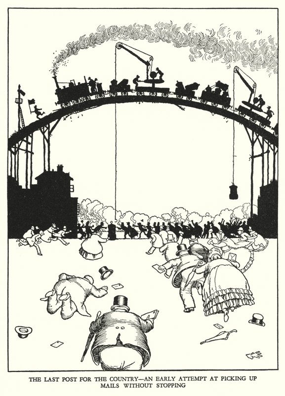 Illustrasjon for Railway Ribaldry av W Heath Robinson (litho) av William Heath Robinson