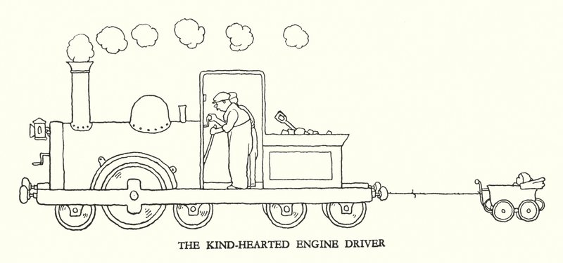 Illustrasjon for Railway Ribaldry av W Heath Robinson (litho) av William Heath Robinson