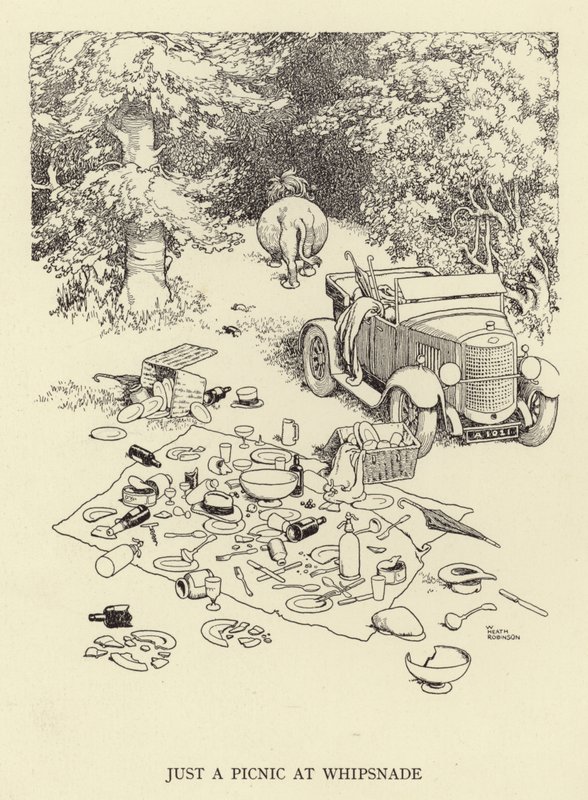Bare en piknik på Whipsnade av William Heath Robinson