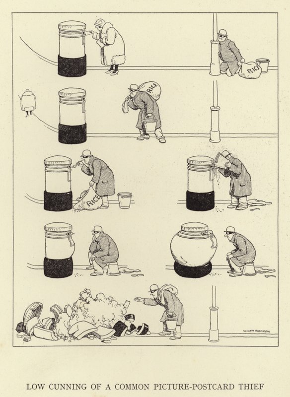 Lav list av en vanlig postkorttyv av William Heath Robinson