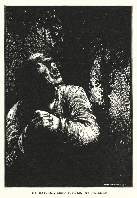 Min økse, Lord Jupiter, min økse (litho) av William Heath Robinson