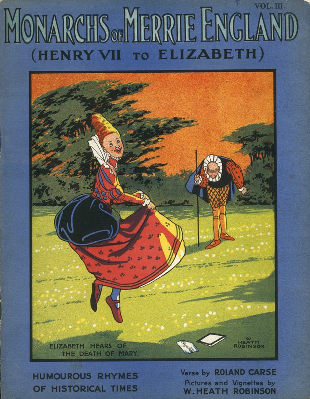 Dronning Elizabeth I hører om dronning Marys død av William Heath Robinson