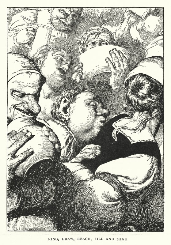 Ring, tegn, nå, fyll og bland (litho) av William Heath Robinson