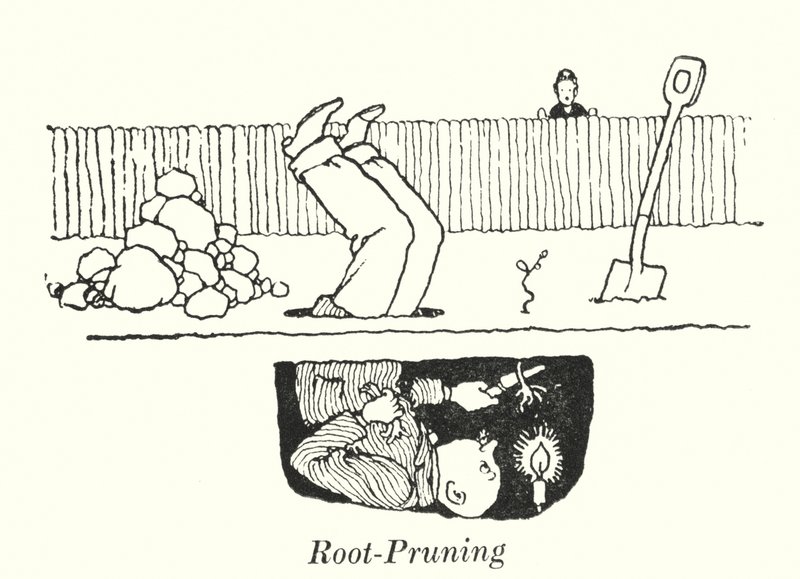 Rotbeskjæring (litho) av William Heath Robinson