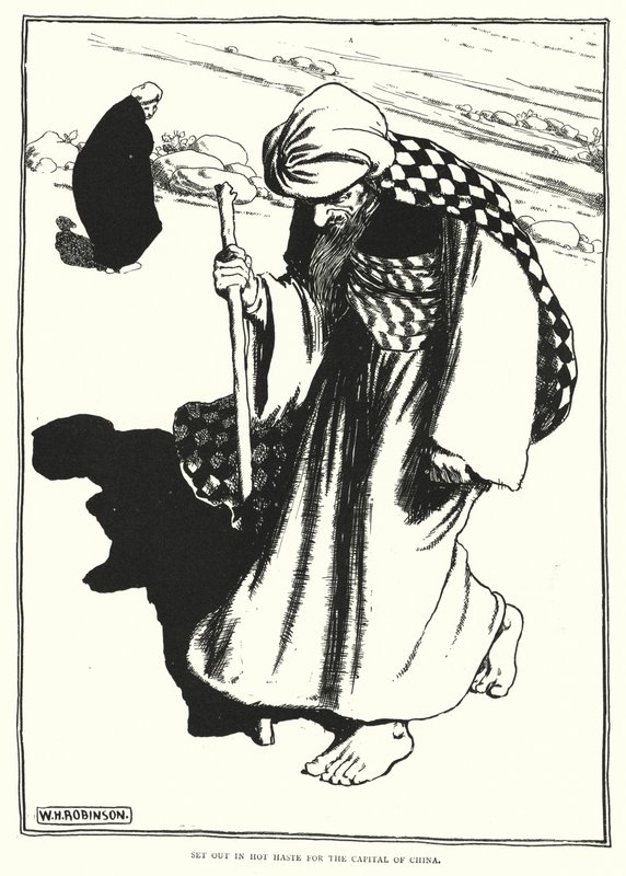 Sett i fart mot hovedstaden i Kina (gravering) av William Heath Robinson