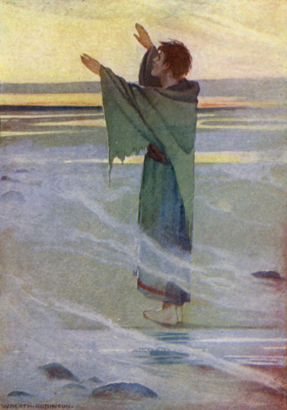 Historier fra Chaucer (farge litho) av William Heath Robinson