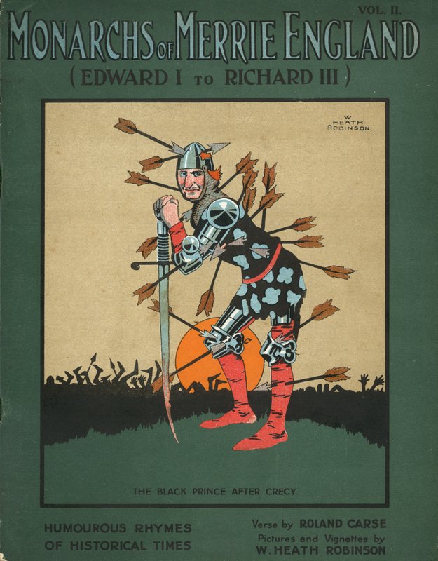 Den svarte prinsen etter slaget ved Crecy av William Heath Robinson