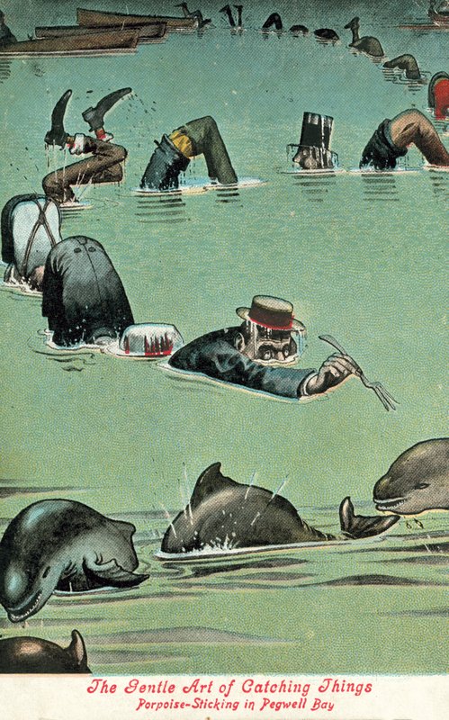 The Gentle Art of Catching Things - Niser som stikker i Pegwell Bay (litho-farge) av William Heath Robinson