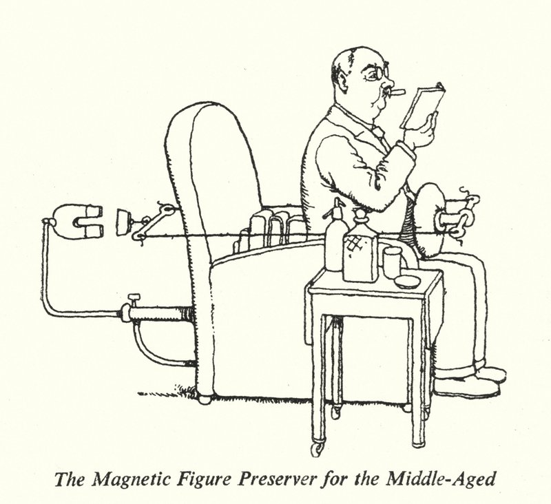 Den magnetiske figurbevareren for middelalderen (litho) av William Heath Robinson