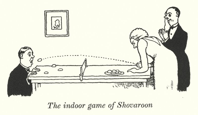 Innendørslandsbyen Shovarun (Litho) av William Heath Robinson