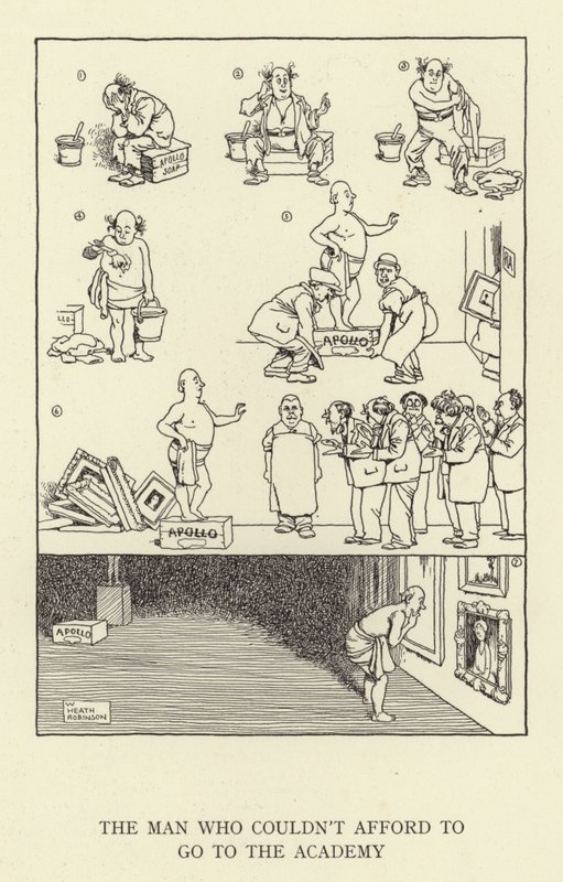 Mannen som ikke hadde råd til å gå på akademiet av William Heath Robinson